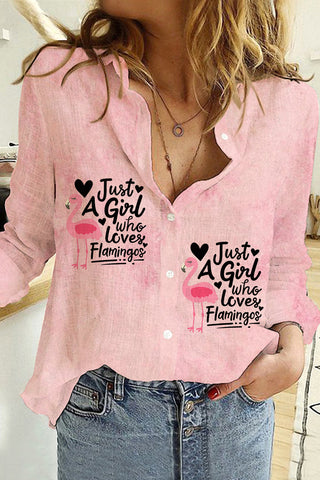 Just A Girl Who Loves Flamingos Long Sleeve Shirt
