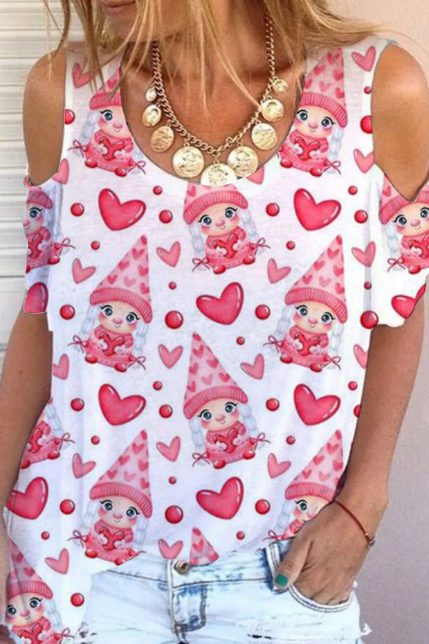 Love Gnomes Cold Shoulder T-shirt