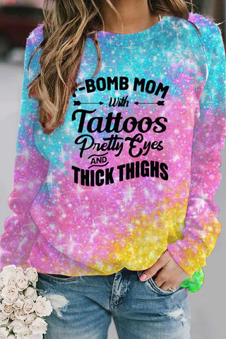 F-Bombe Mom Ombre Glitter Sweatshirt