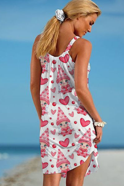Love Gnomes Beach Sleeveless Dress
