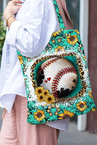 Western Sunflower Baseball Concho Printed Tote Bag