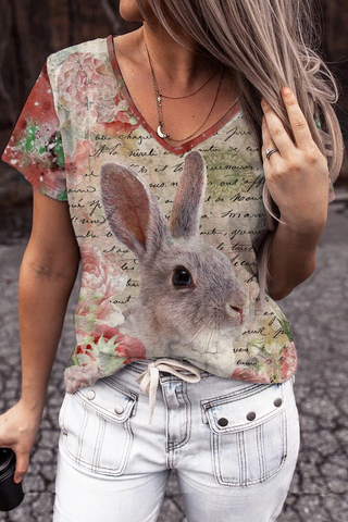 Vintage Poster & Easter Bunny T-shirt