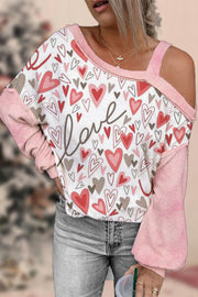 Love Heart Off-shoulder Blouse