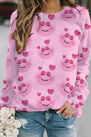 Valentine's Day Smile Face Love Sweatshirt