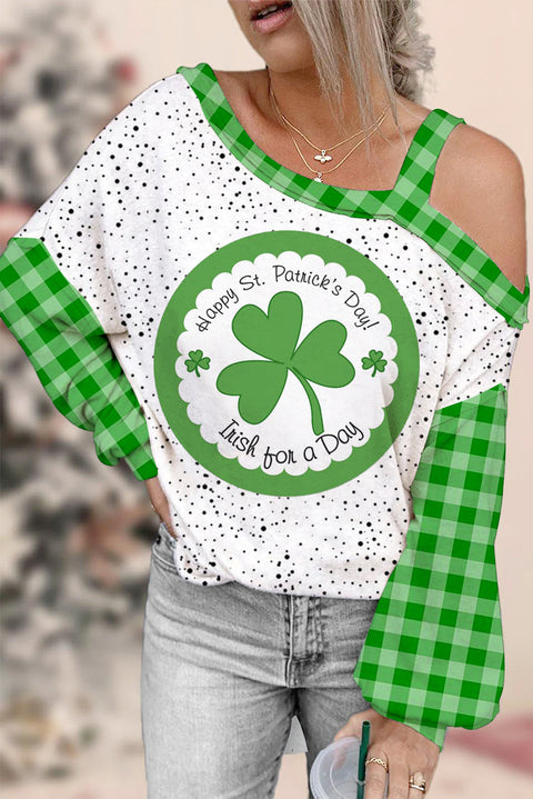 St. Patrick's Day Off-shoulder Blouse