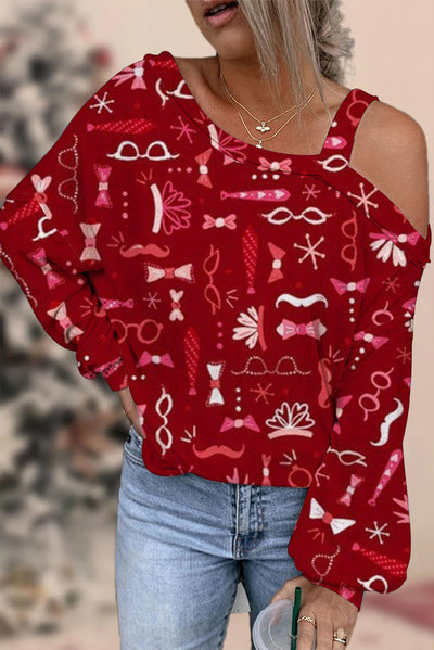 Holiday Burgundy Off-shoulder Blouse