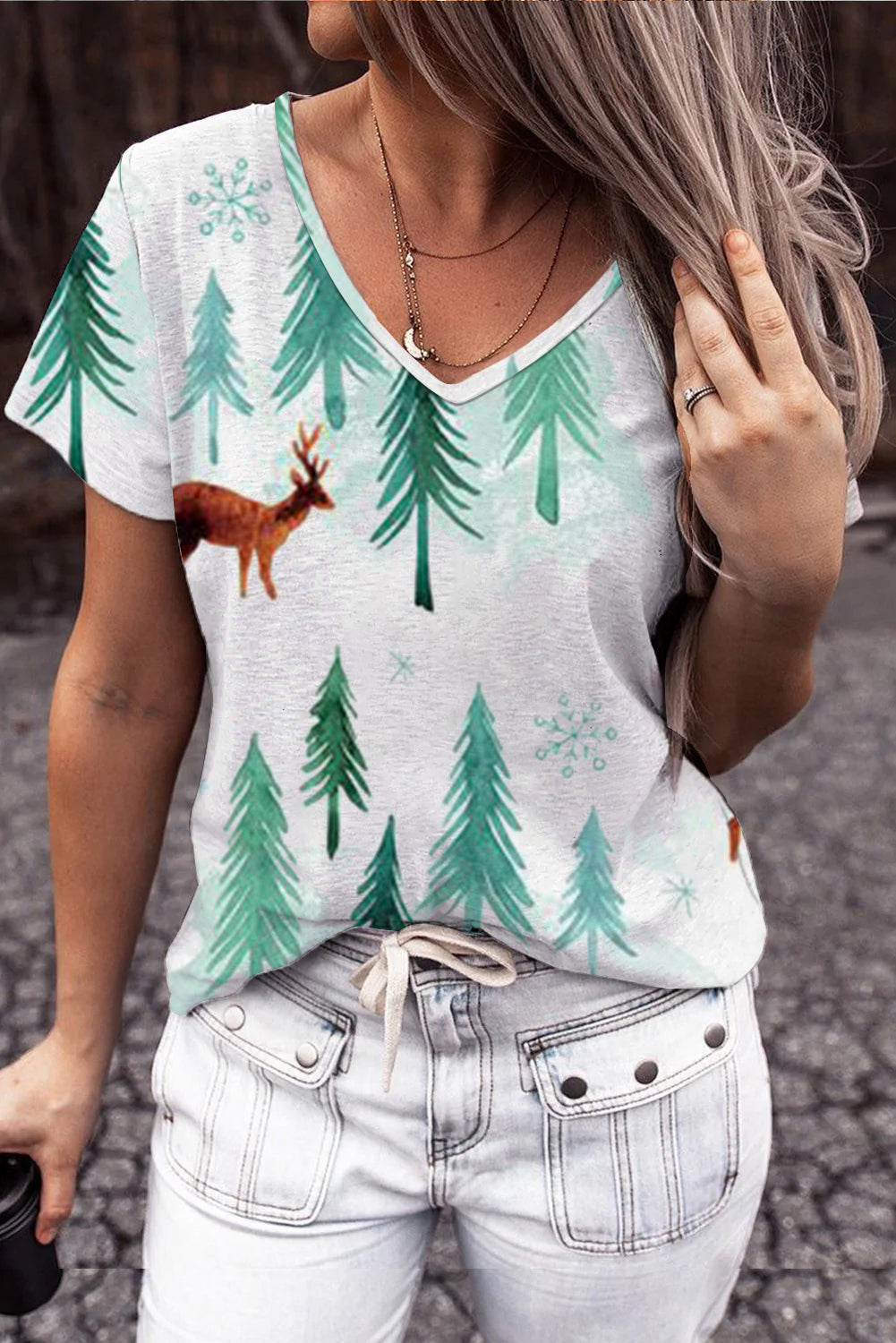 Pine Trees And Deer T-Shirt