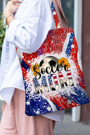 Soccer Mom 4th July Print Tote Bag