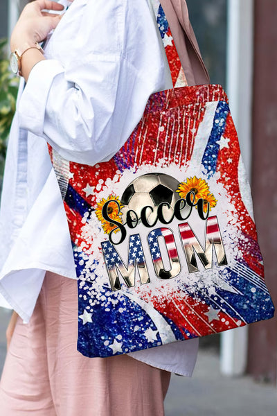 Soccer Mom 4th July Print Tote Bag