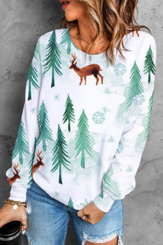 Pine Trees And Deer Sweatshirt