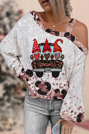 Valentine's Day Love Gnome Car Off-shoulder Blouse