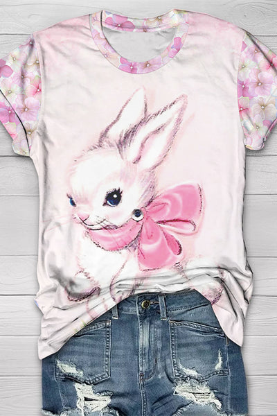 Easter Bunny Thinking Of You At Easter Round Neck T-shirt