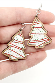 Christmas Tree Wood Earring