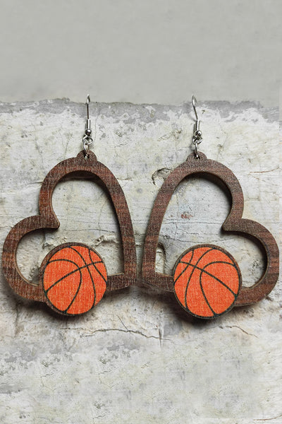 Ball Games Heart Print Earrings