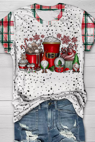 Christmas Gnome Plaid T-shirt