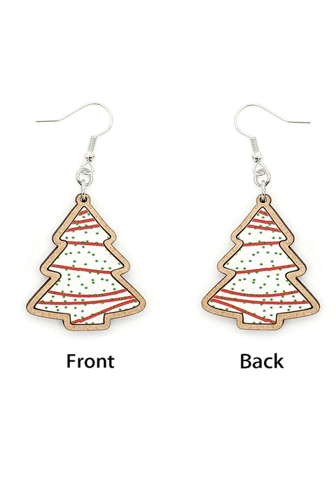 Christmas Tree Wood Earring