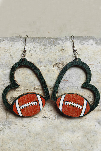 Ball Games Heart Print Earrings