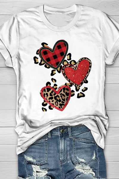 Leopard Heart Glitter T-Shirt