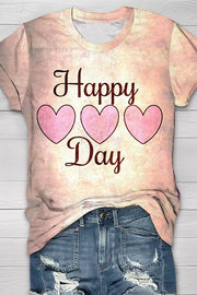 Happy Day Print Vintage T-shirt