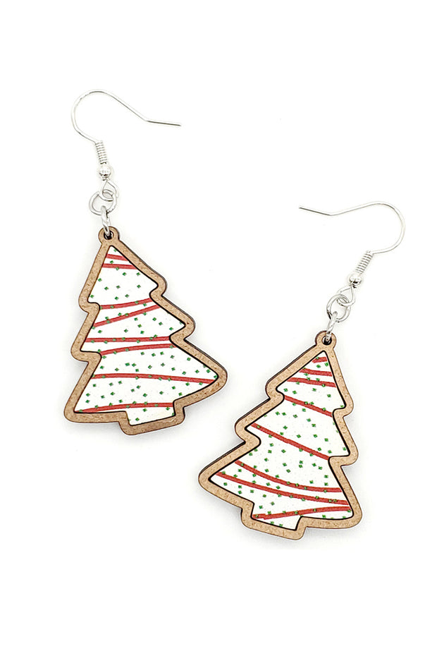 Christmas Tree Wood Earring