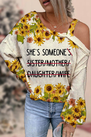 Mother's Day You Are Yourself Sunflower Women Empowerment Off-Shoulder Blouse