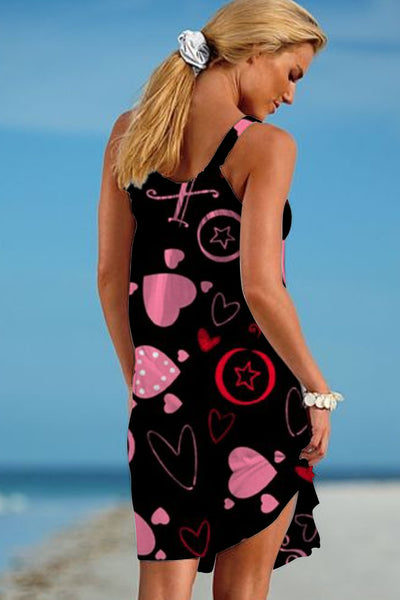 Love Heart Beach Sleeveless Dress