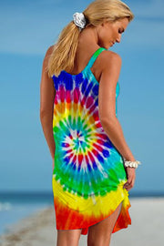 Tie Dye Beach Sleeveless Dress