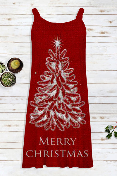 Merry Christmas Tree Sleeveless Dress