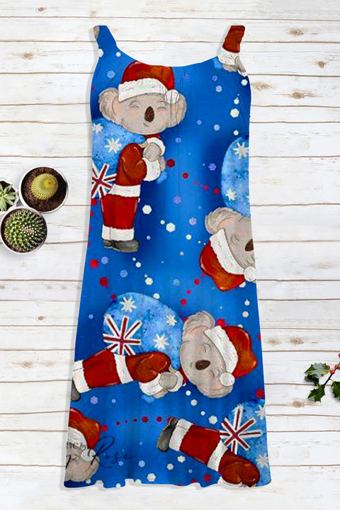 Christmas Koala Sleeveless Dress