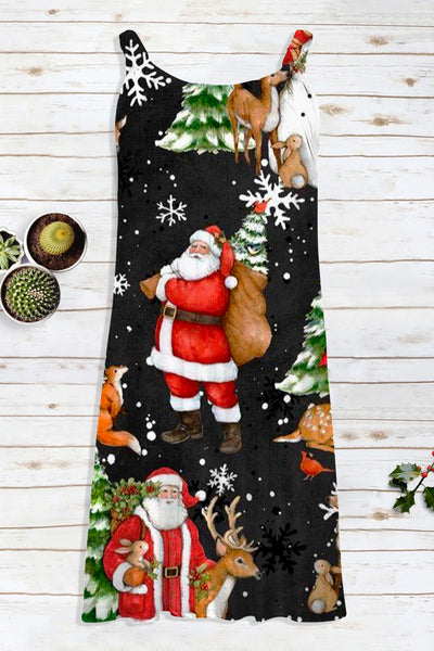 Christmas Santa Claus Sleeveless Dress