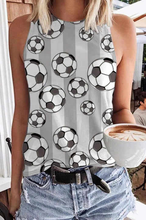 Striped Soccer Ball Tank Top