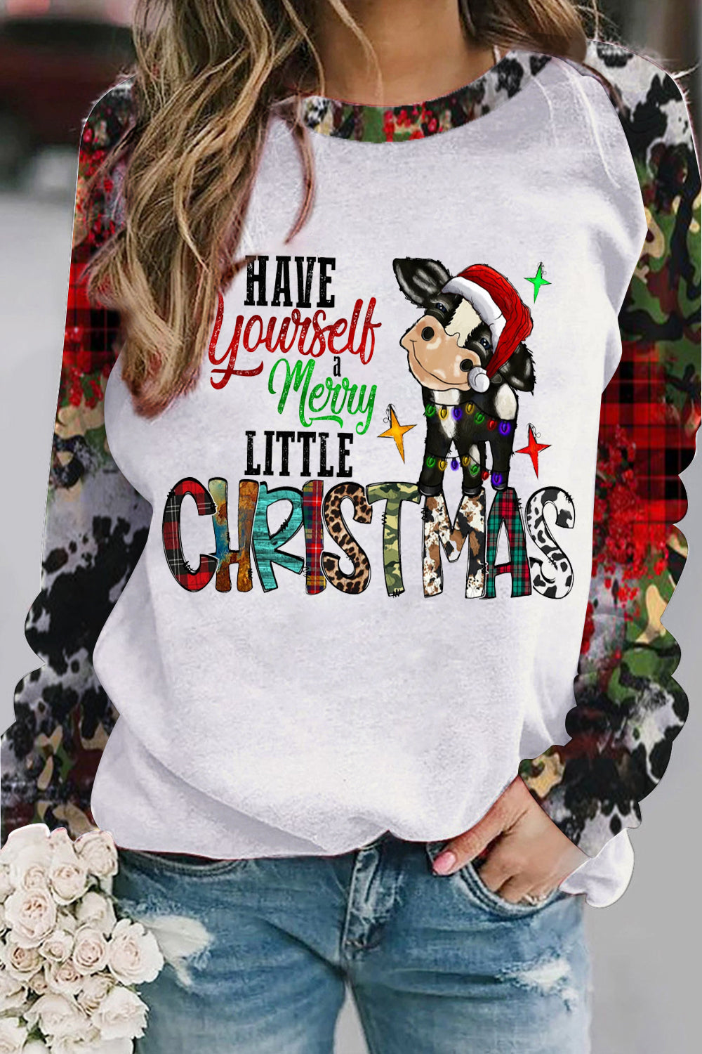 Have Yourself Merry Little Christmas Print Sweatshirt