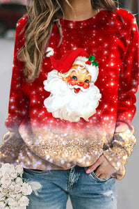 Weihnachten glauben Santa Print Sweatshirt