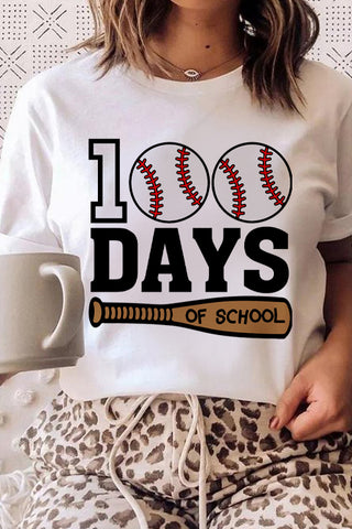 100 Day Of School Baseball Printed Shirt