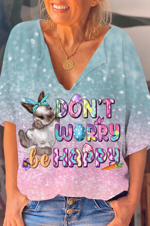 Don't Worry Be Happy Easter Dolman Sleeves Tee