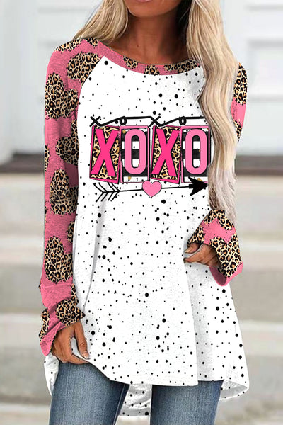 Pink XOXO Leopard Print Loose Tunic