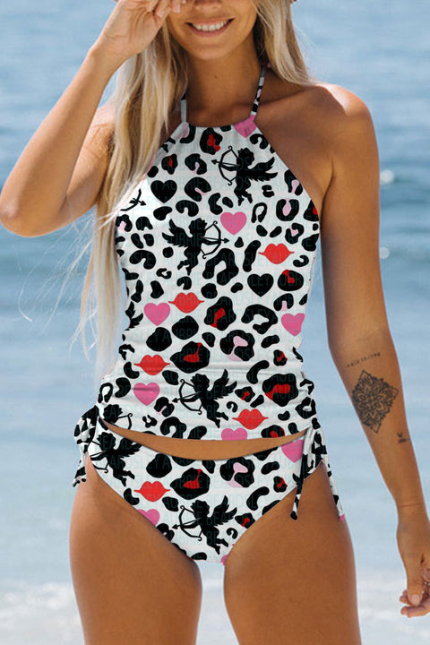 Leopard Love Cupid Print Bikini Swimsuit