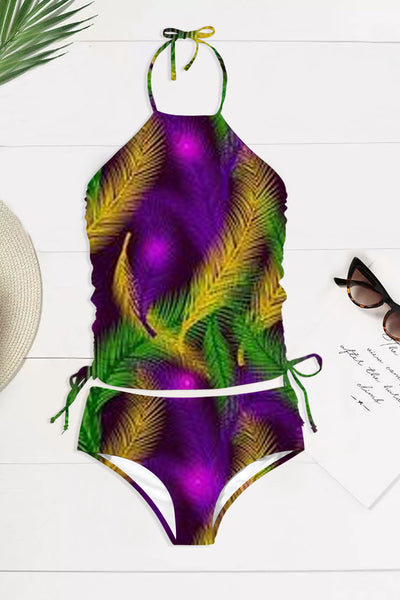 Mardi Gras Tricolor Summer Plant Swimsuit