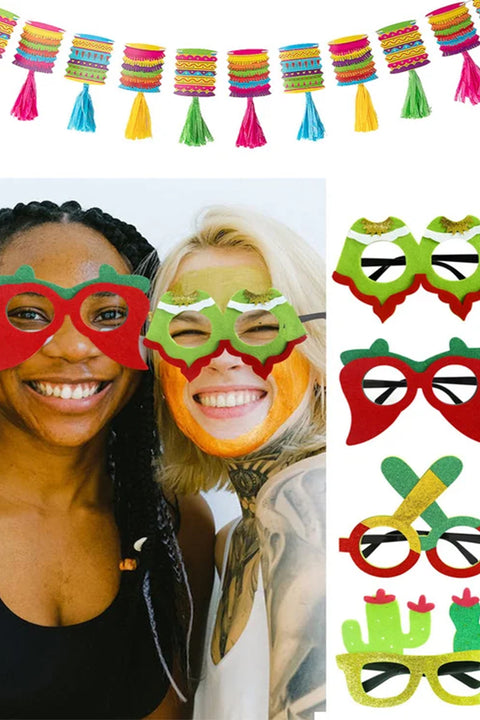 Cinco De Mayo Print Prop Glasses Frame