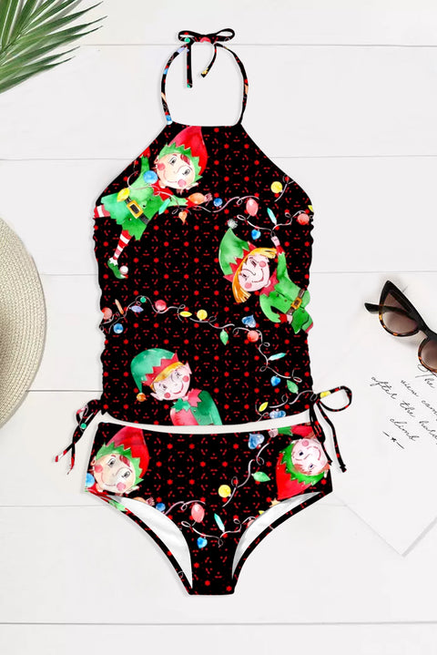 Elf Dance Print Bikini Swimsuit