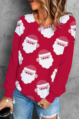 Sweatshirt mit Weihnachtsmann-Print