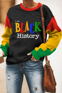 I Am Black History African American Black History Month Printed Sweatshirt