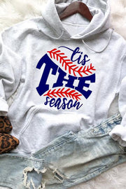 Tis The Season Baseball Pattern Long Sleeve Hoodie