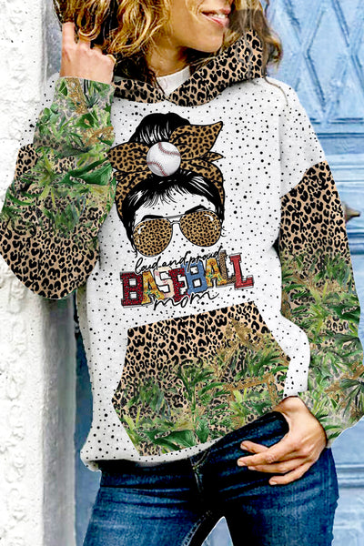 Loud and Proud Baseball Mom Leopard Hoodie