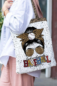 Loud and Proud Baseball Mom Leopard Tote Bag