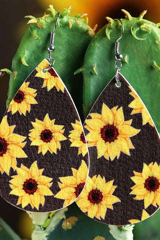 Sunflower Daisy Print Earrings