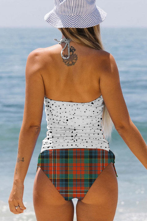 Plaid Highland Cow Bikini Swimsuit