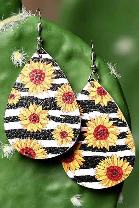 Sunflower Daisy Print Earrings