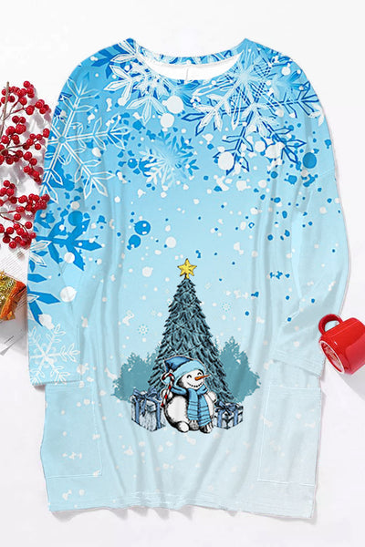 Christmas Snowman Tunic With Two Pockets