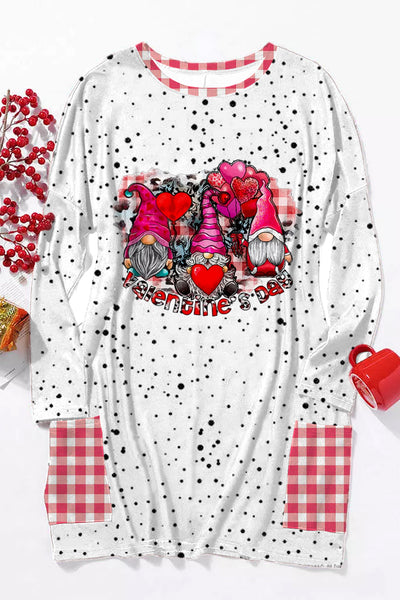 Gnomies Print Loose Tunic With Pockets
